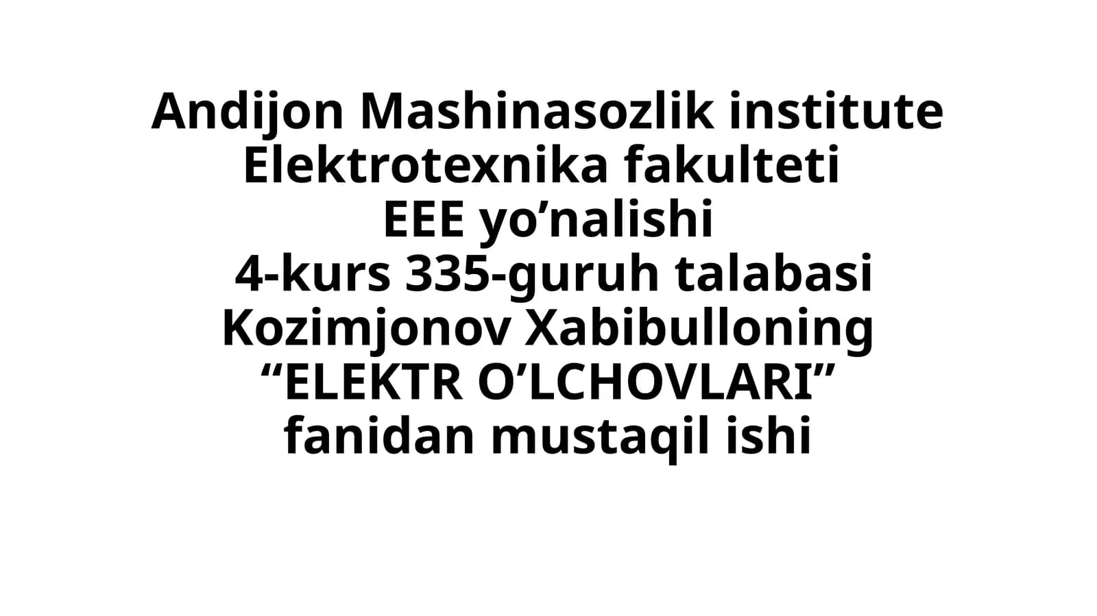 Elektro O'Lcholar