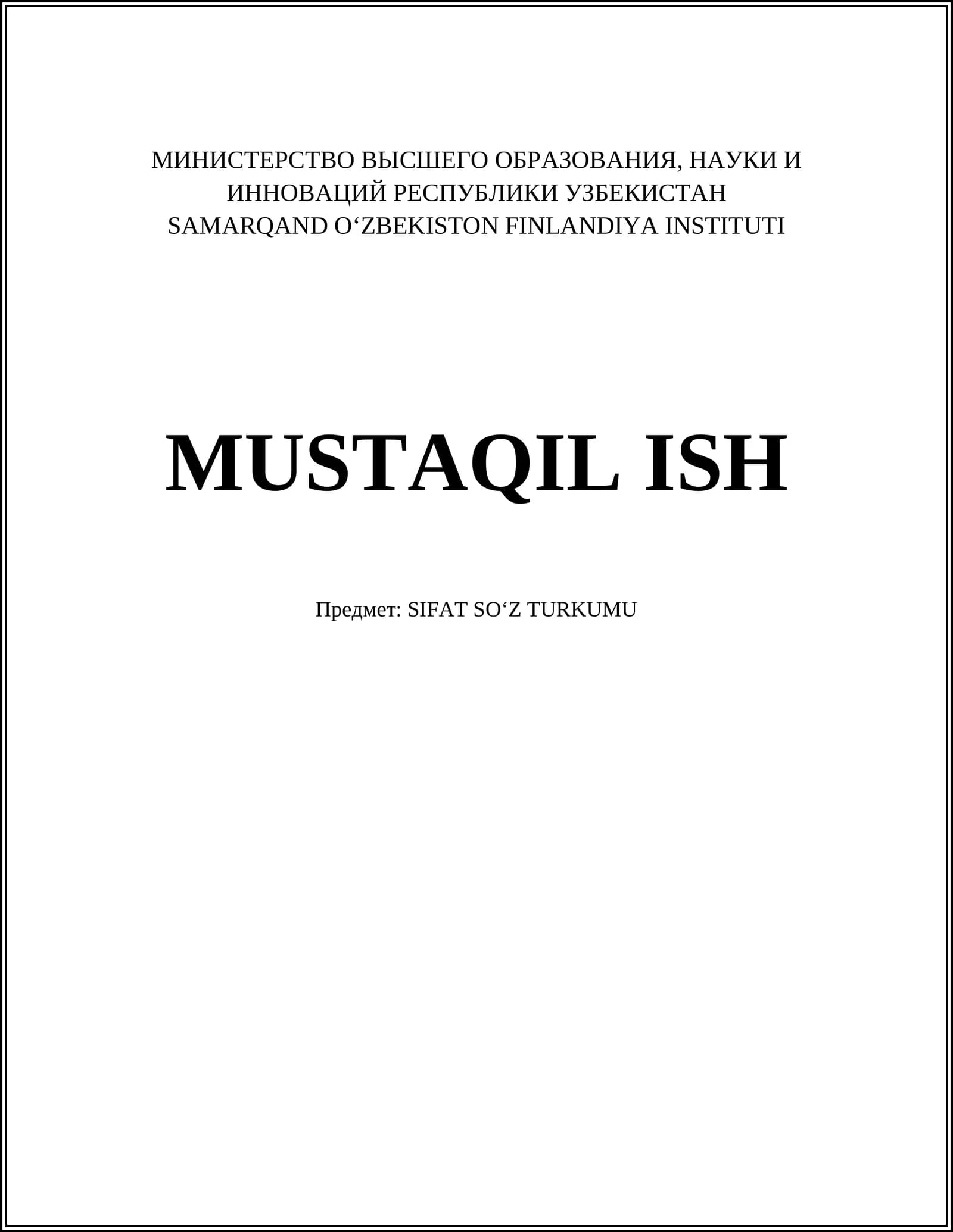 SIFAT SO‘Z TURKUMU