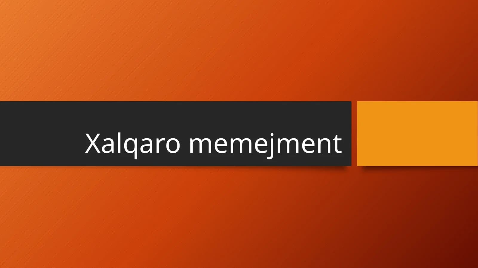 Xalqaro menejment