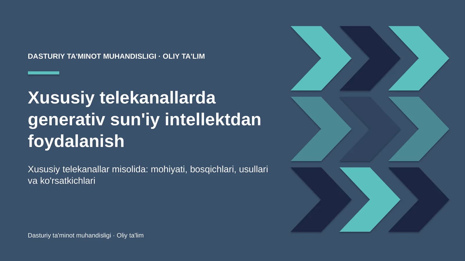 Xususiy telekanallarda generativ sun'iy intellektdan foydalanish