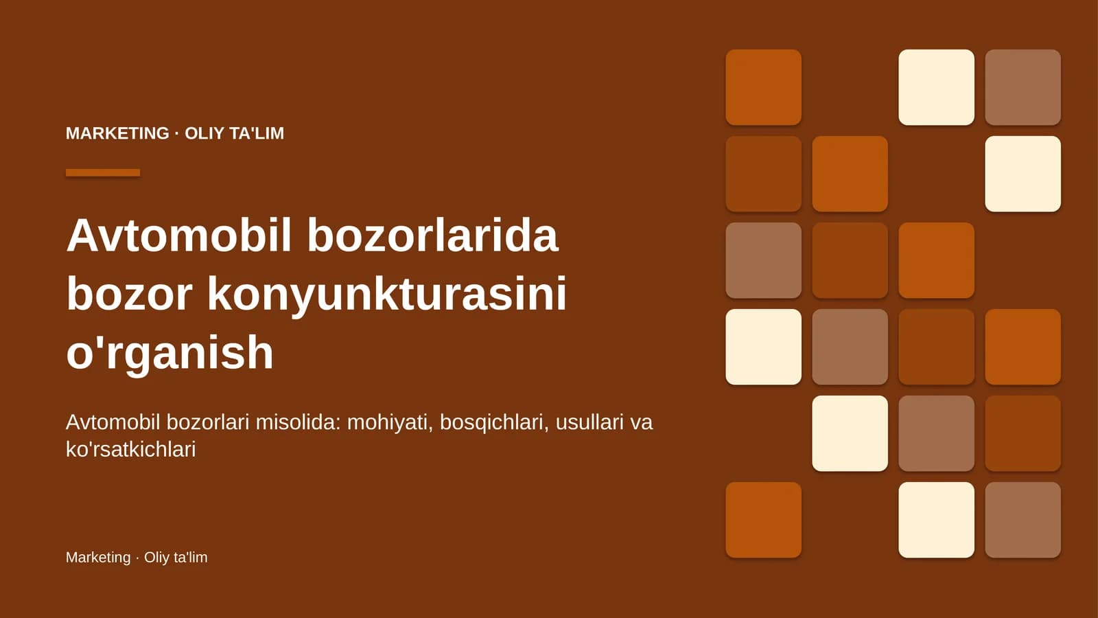 avtomobil bozorlarida bozor konyunkturasini o'rganish 7618
