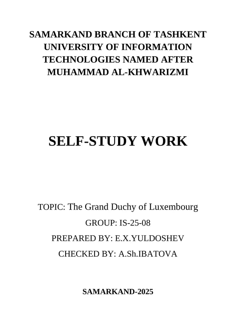Lyuksemburg ( Self study work )