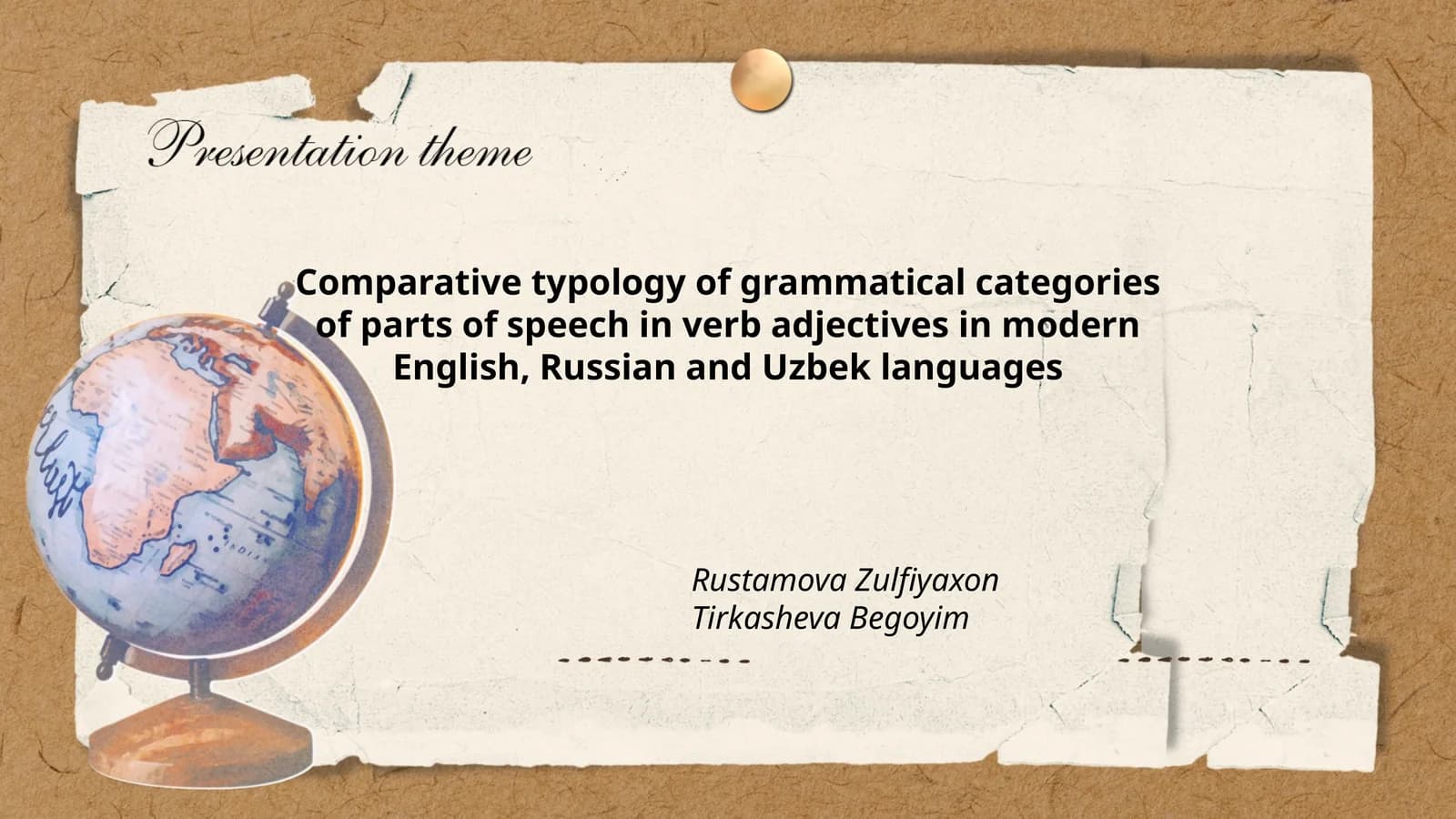 Comparative Typology of Grammatical Categories of Parts of Speech in Verb Adjectives