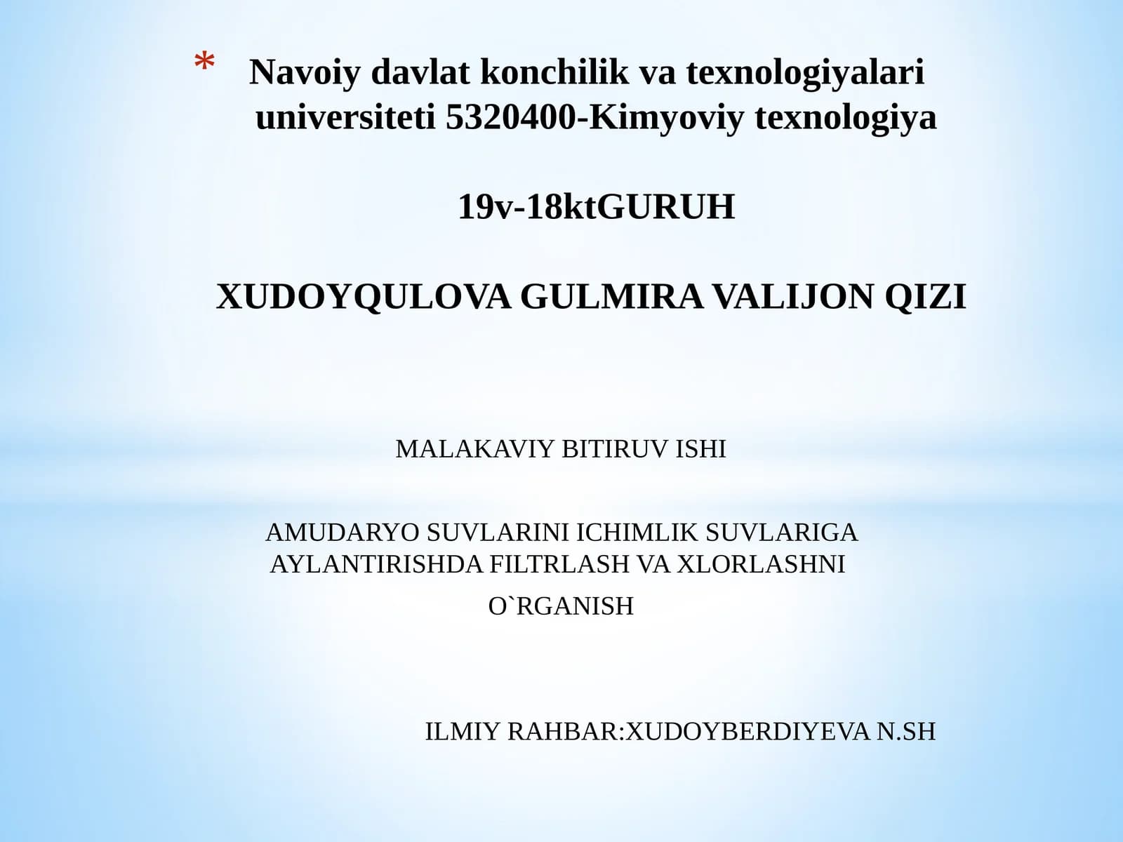MALAKAVIY BITIRUV ISHI