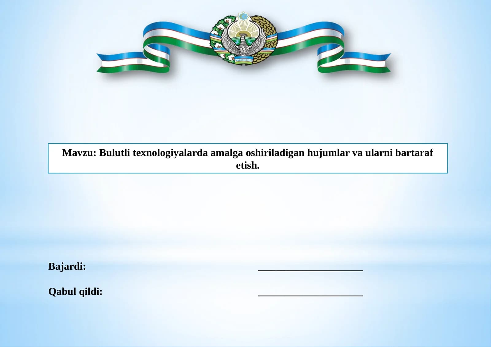 Bulutli texnologiyalarda amalga oshiriladigan hujumlar