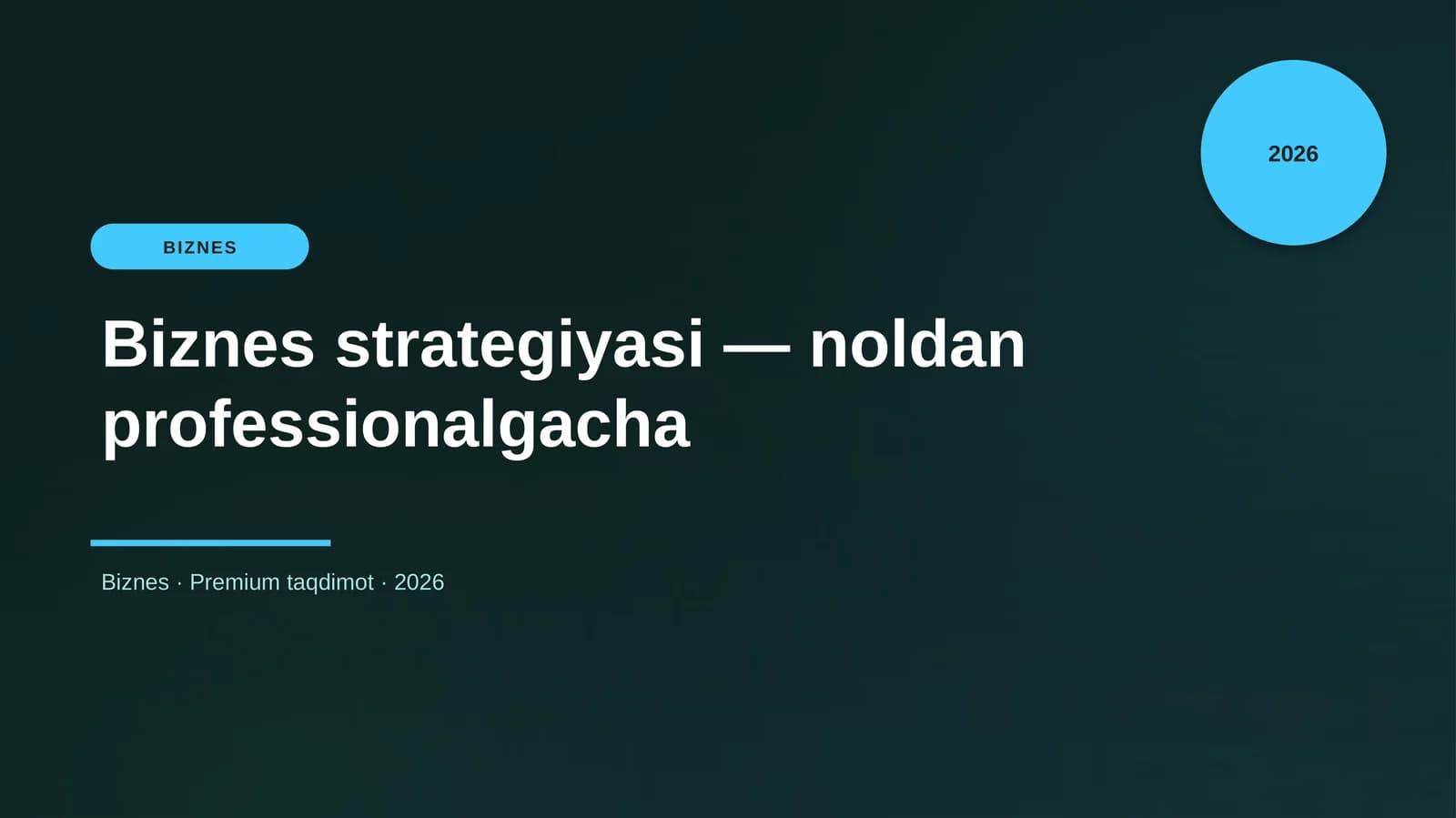 Biznes strategiyasi — noldan professionalgacha