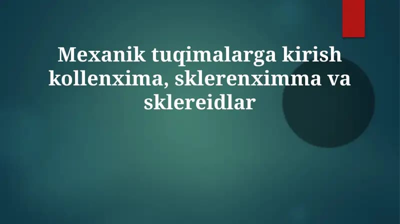 Sklerenxima va kollenxima