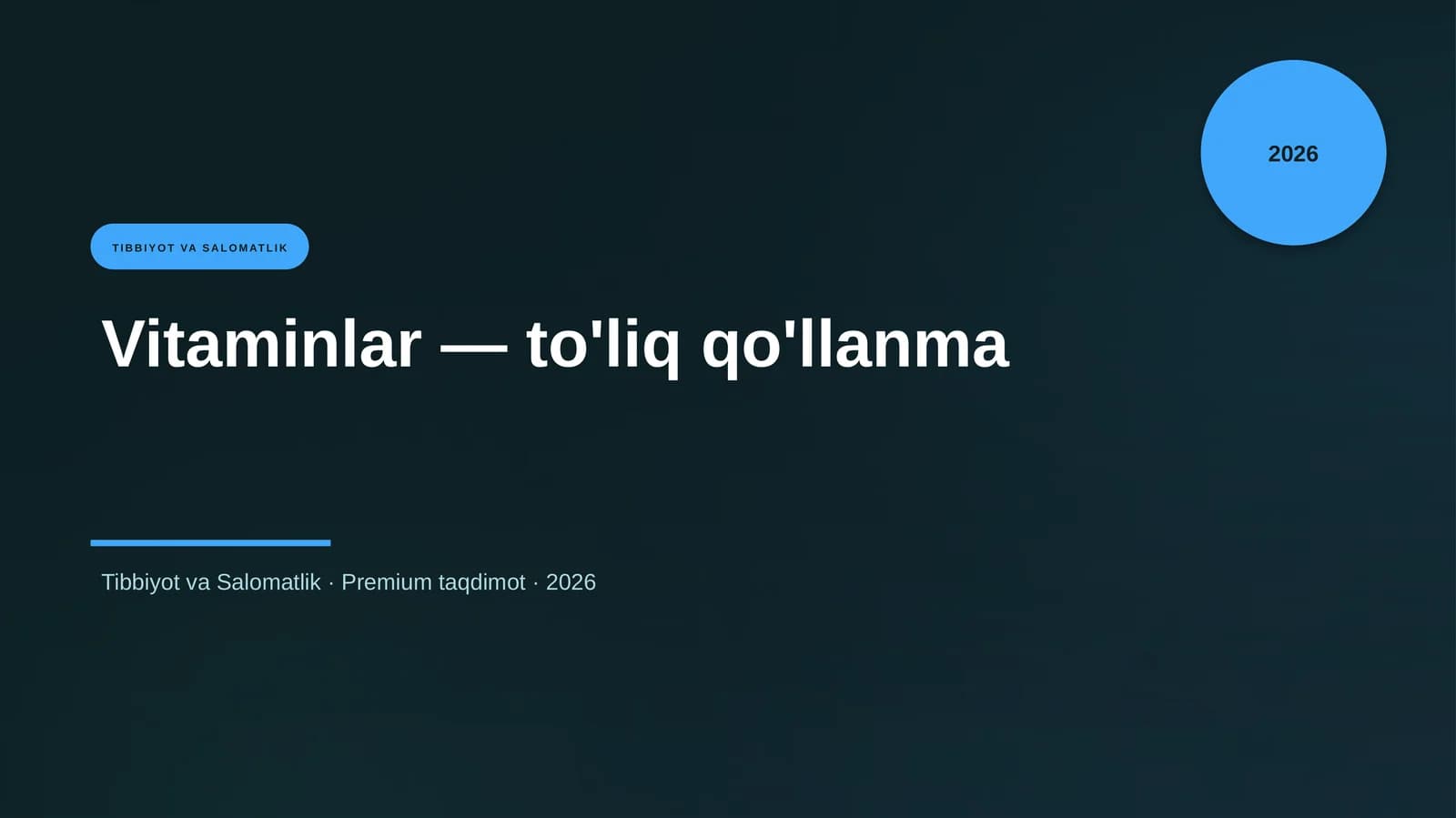 Vitaminlar — to'liq qo'llanma