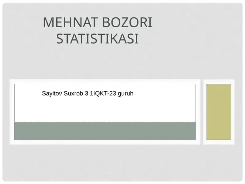 MEHNAT BOZORI STATISTIKASI
