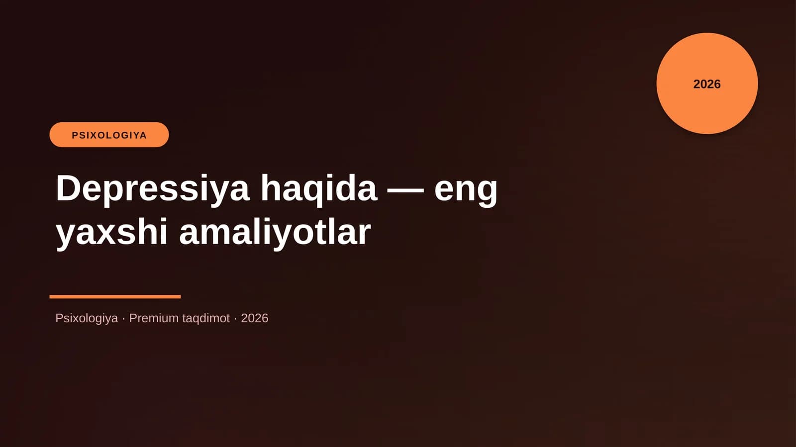 Depressiya haqida — eng yaxshi amaliyotlar