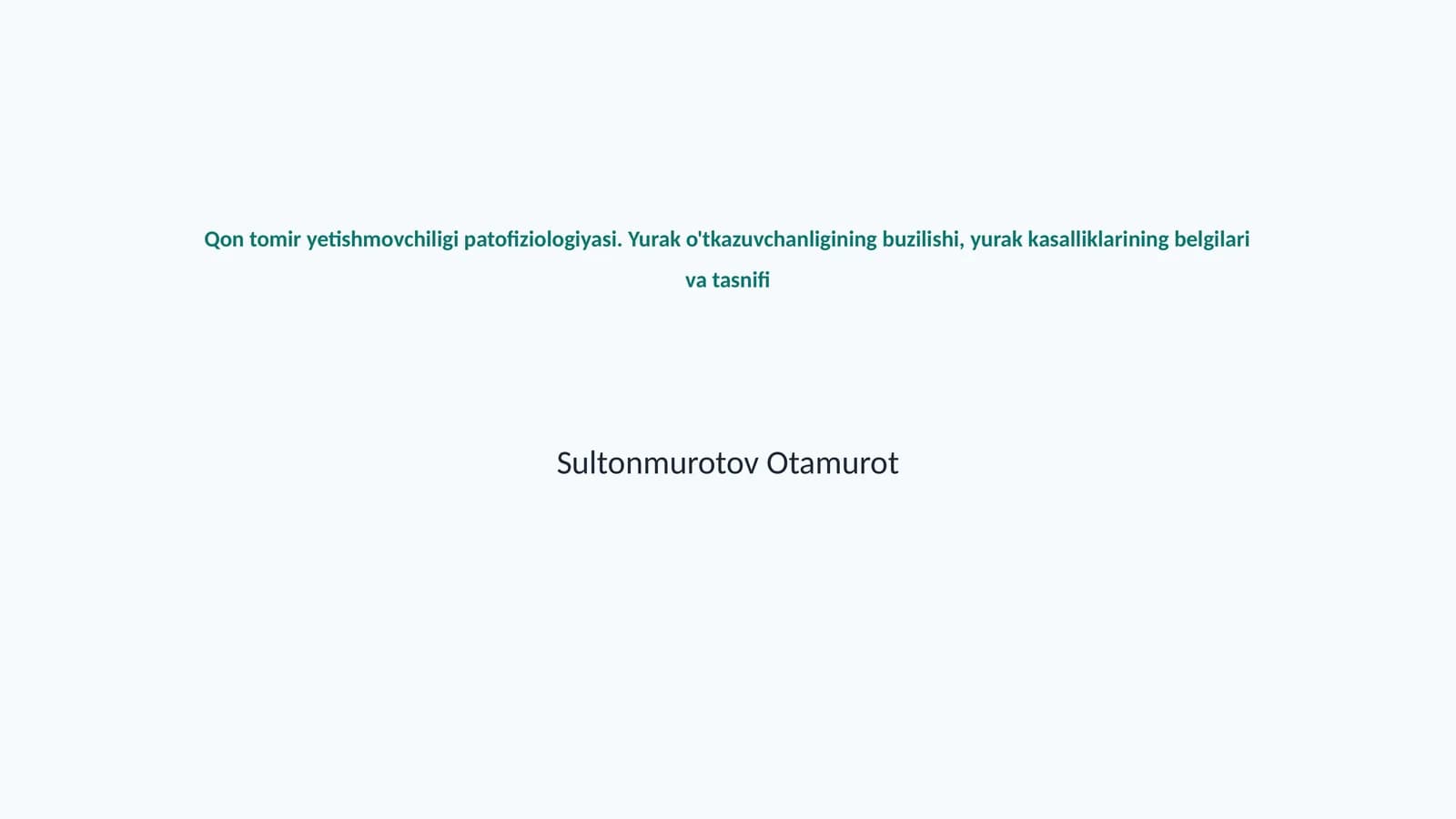 Qon tomir yetishmovchiligi patofiziologiyasi