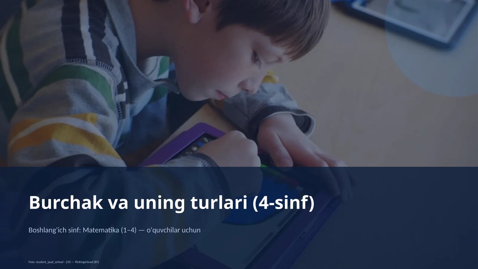 Burchak va uning turlari (4-sinf)