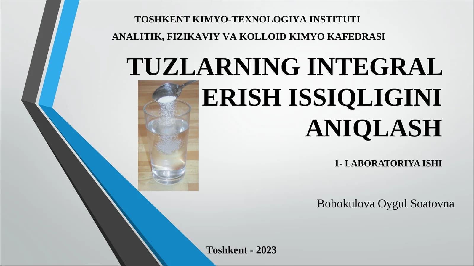 TUZLARNING INTEGRAL ERISH ISSIQLIGINI ANIQLASH