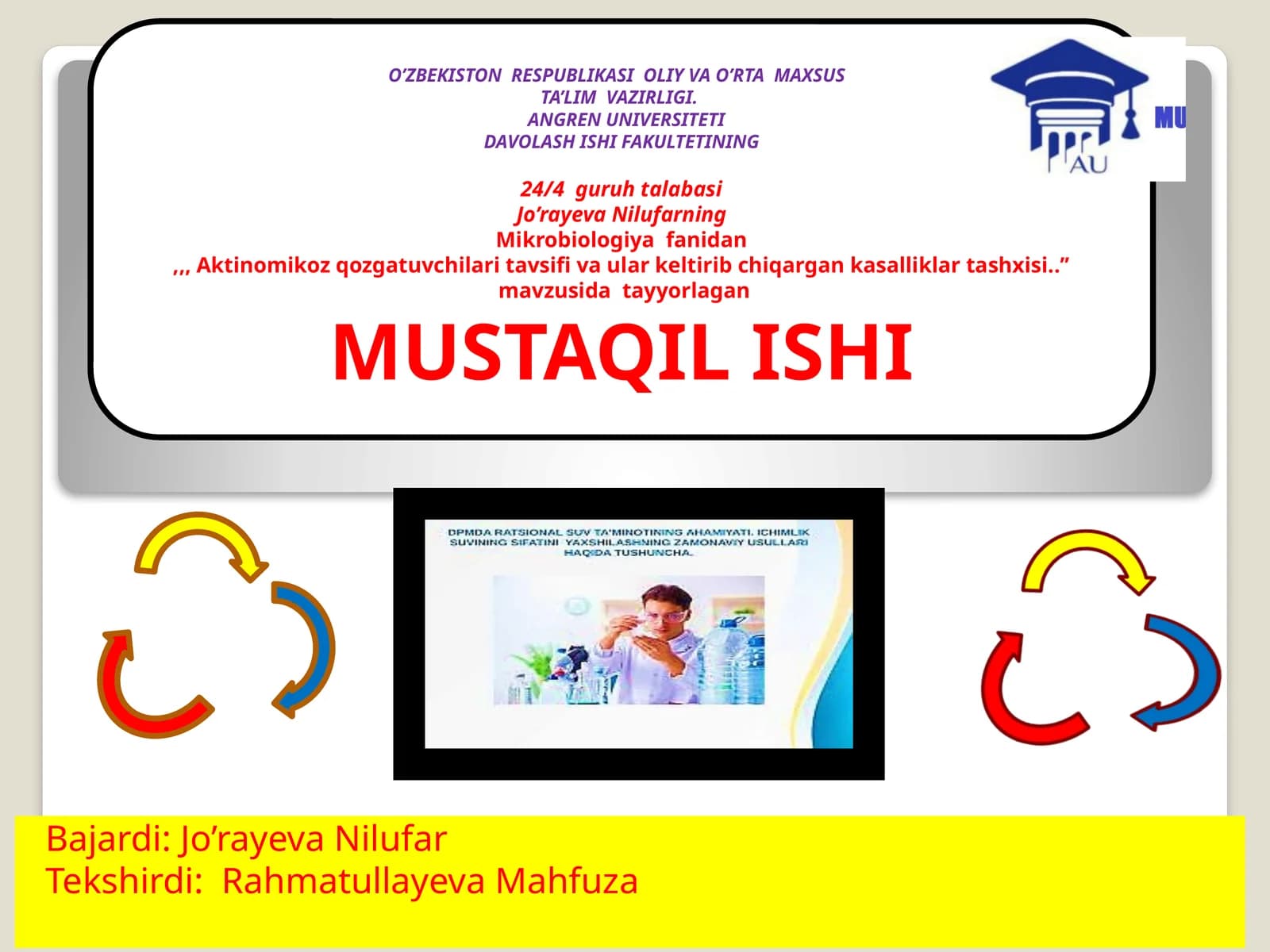 Aktinomikoz qo'zg'atuvchilari ta'limi