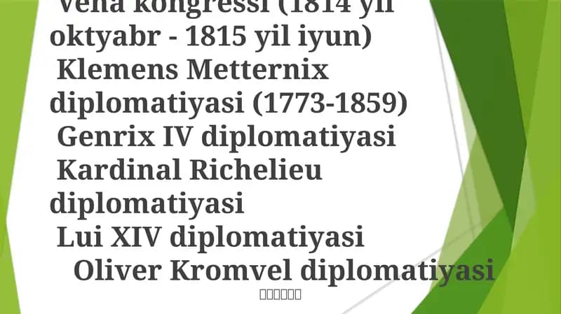 Napoleon Diplomatiyasi va Vena Kongressi