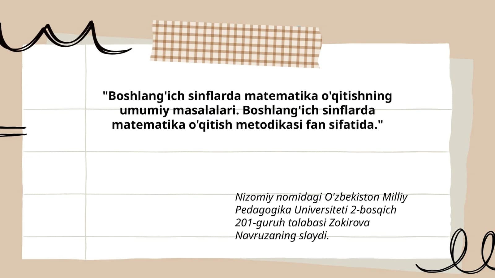 Boshlang'ich sinflarda matematika o'qitish