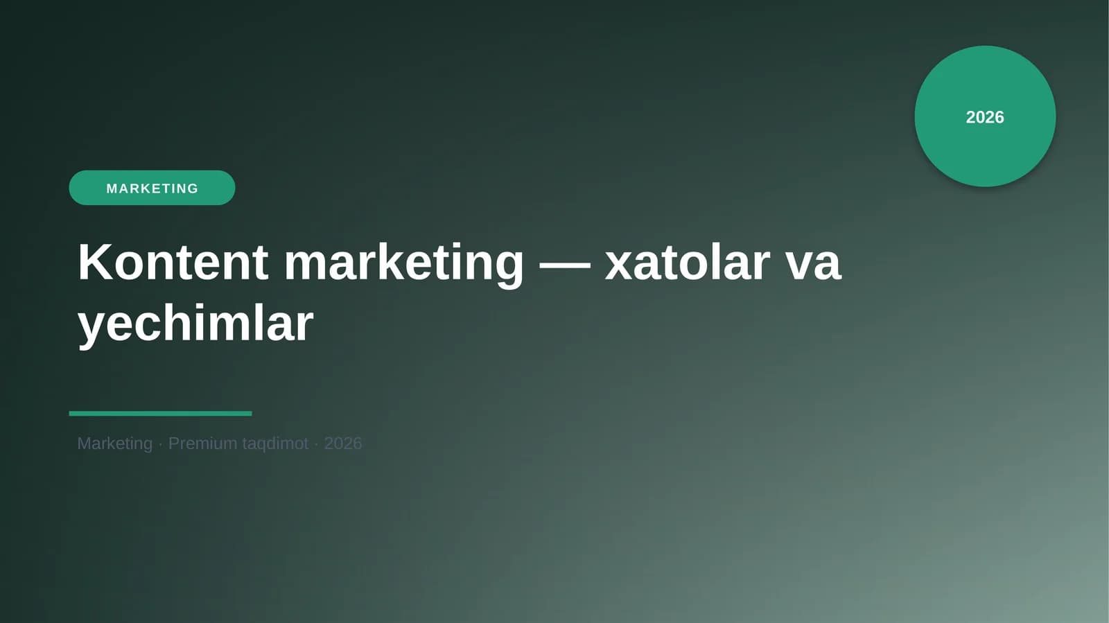 Kontent marketing — xatolar va yechimlar