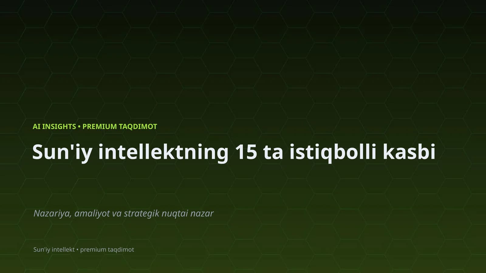 Sun'iy intellekt • premium taqdimot