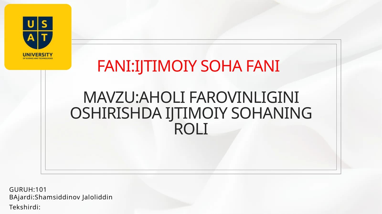 aholifarovinligini oshirishda ijtimoiy sohaning roli