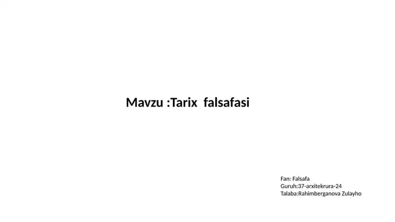 Tarix Falsafi