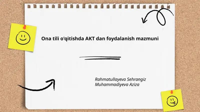 Ona tili o'qitishda AKT dan foydalanish mazmuni