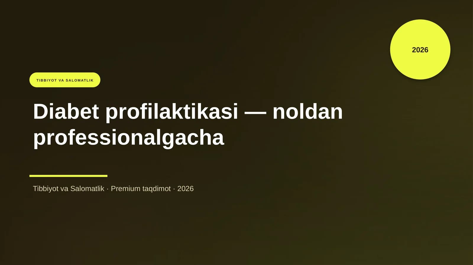 Diabet profilaktikasi — noldan professionalgacha