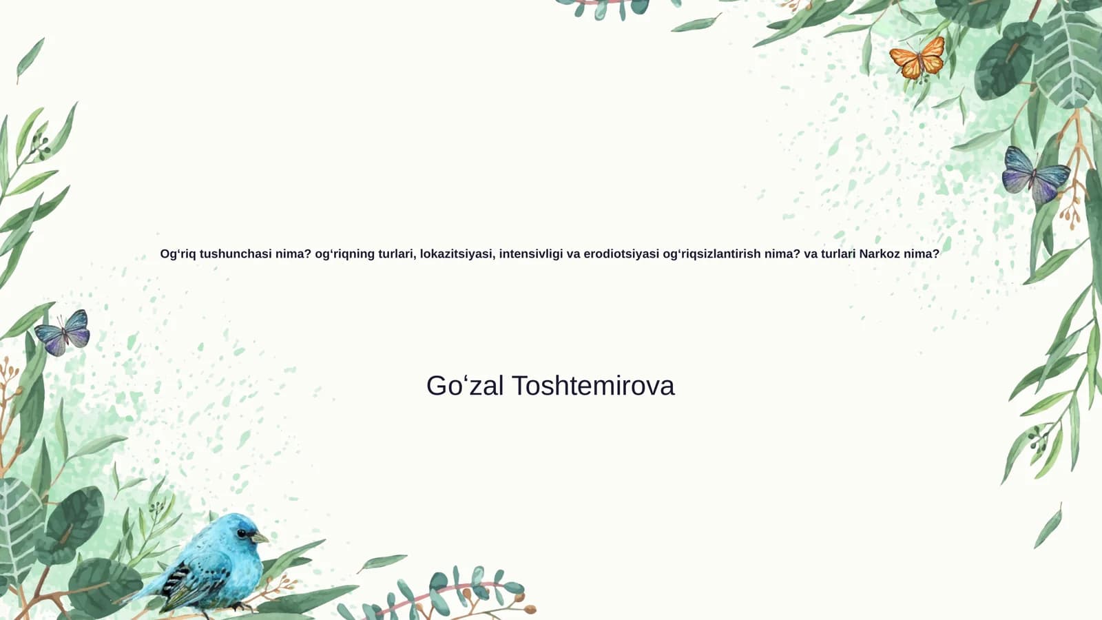 Ogʻriq tushunchasi va uning psixologik aspektlari