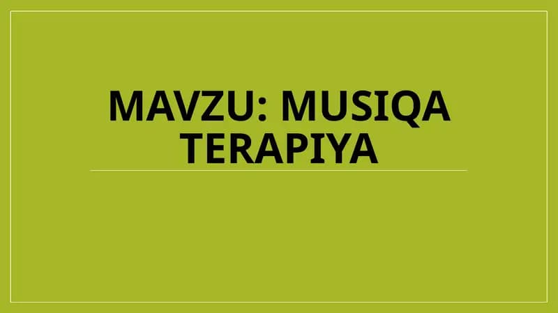 Musiqaterapiya