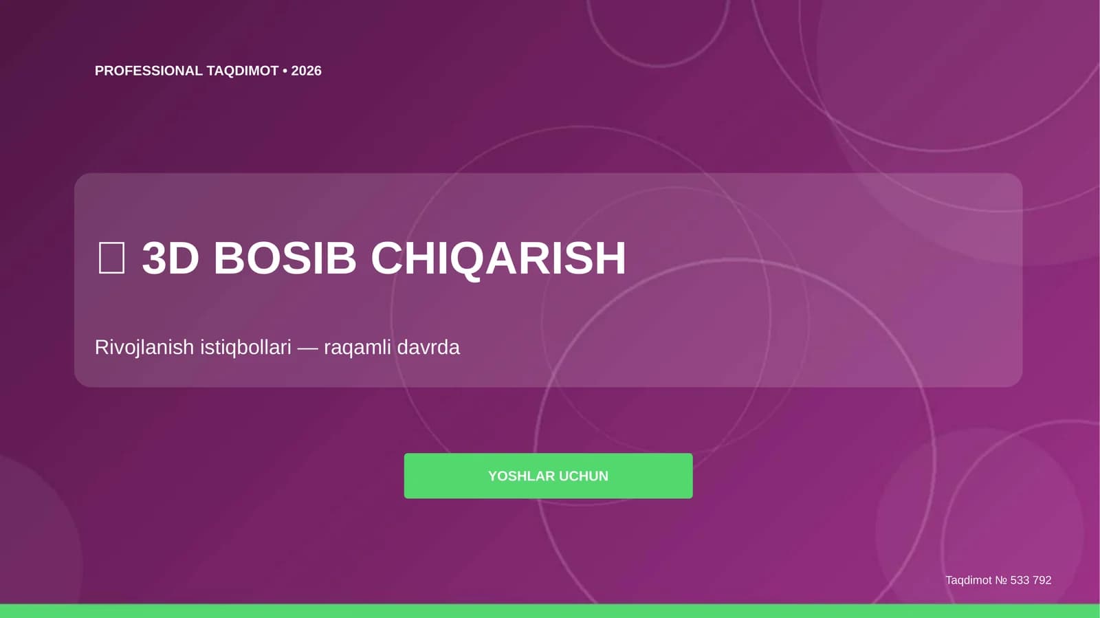 3D bosib chiqarish: rivojlanish istiqbollari (raqamli davrda)