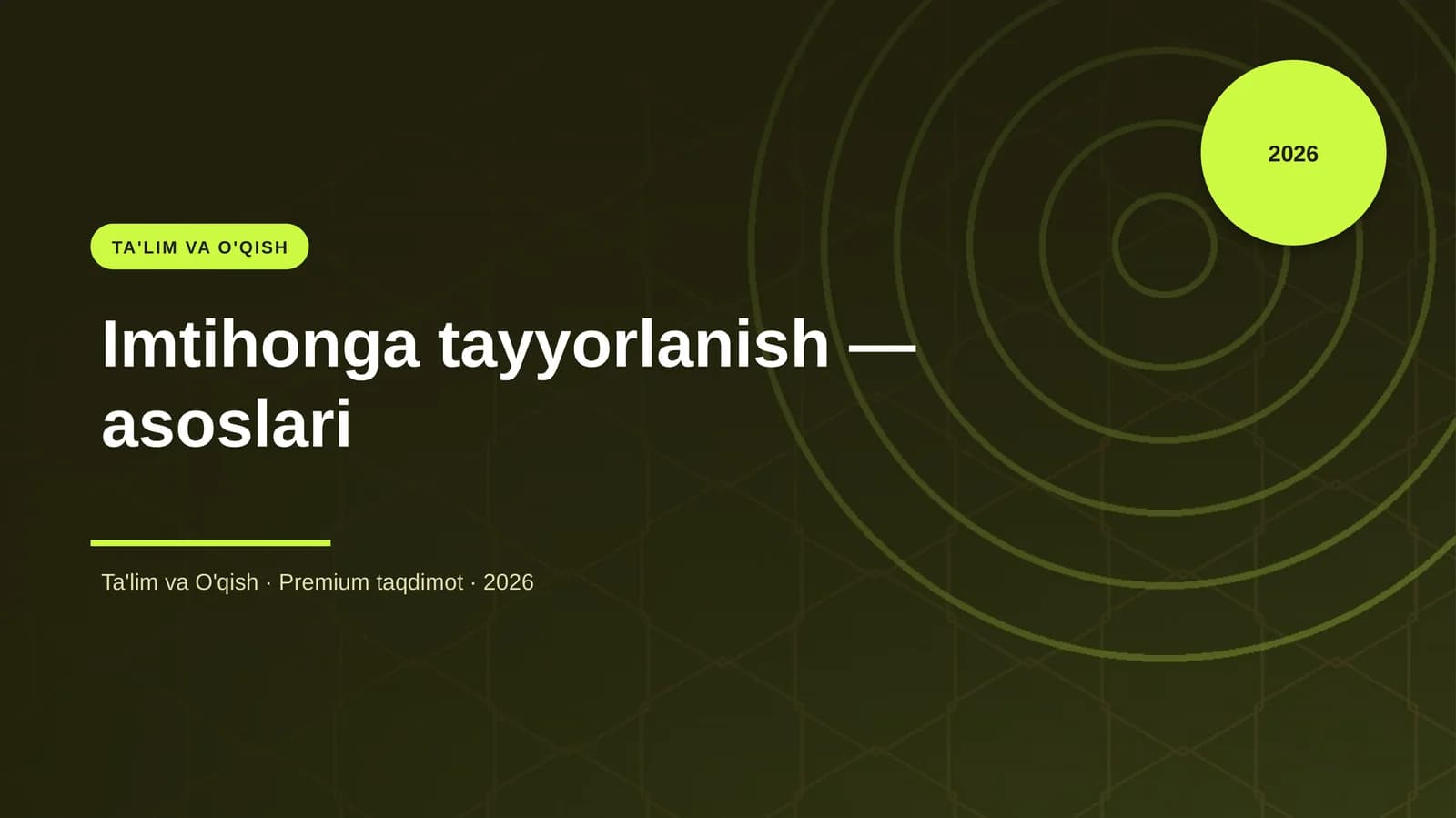 Imtihonga tayyorlanish — asoslari