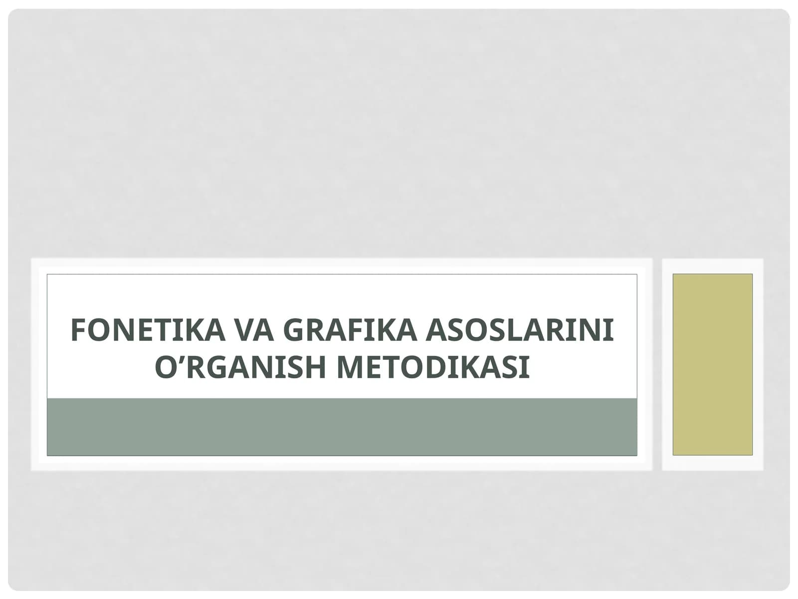 Fonetika va grafika asoslarini o'rganish metodikasi