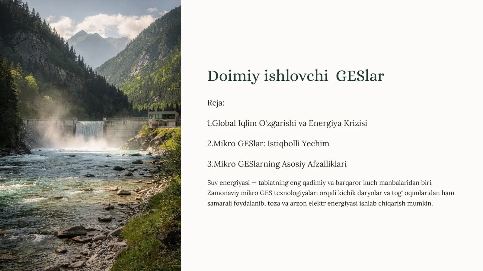 Doimiy ishlovchi GESlar