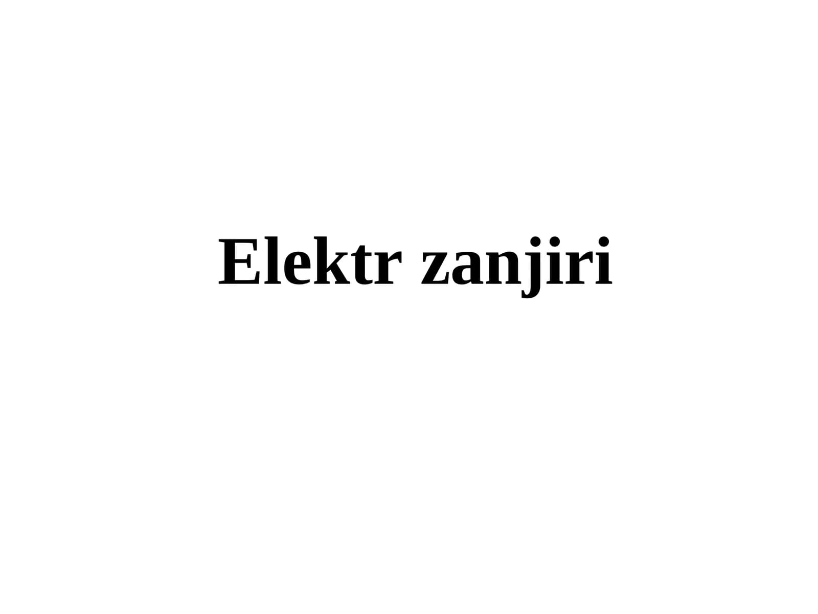 Elektr zanjiri