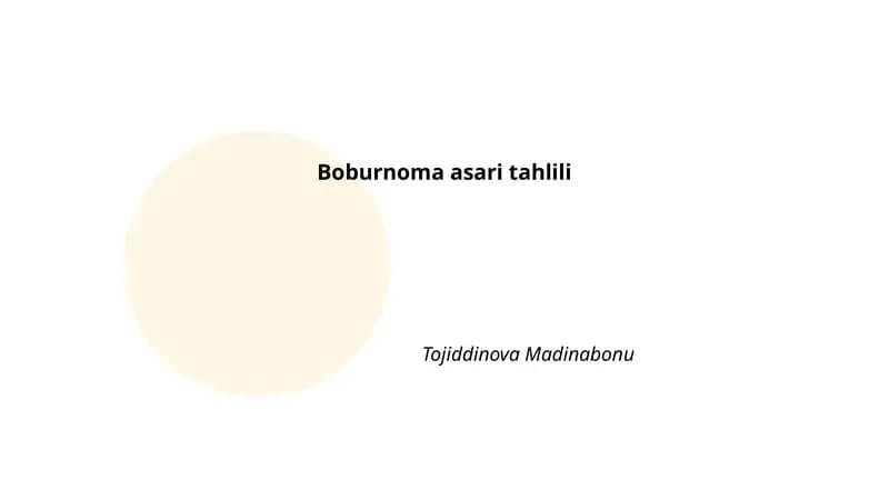 Boburnoma asari tahlili
