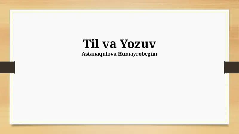Til va Yozuv