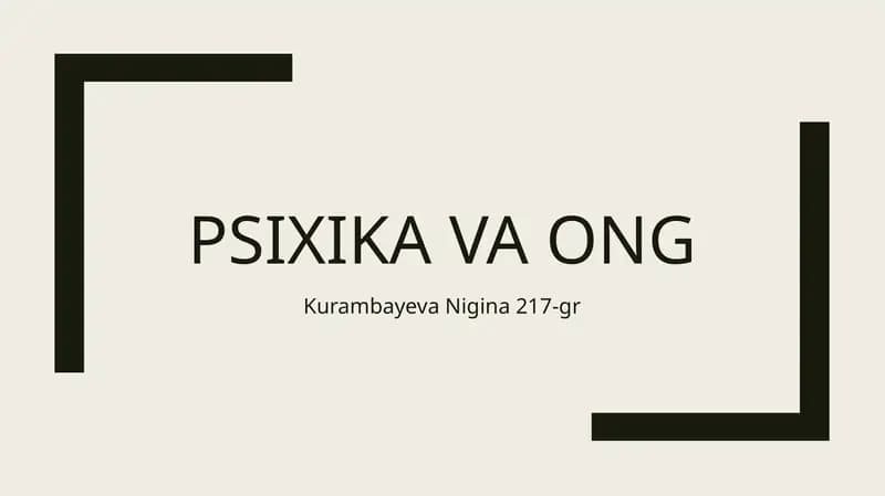 Psixika va ong