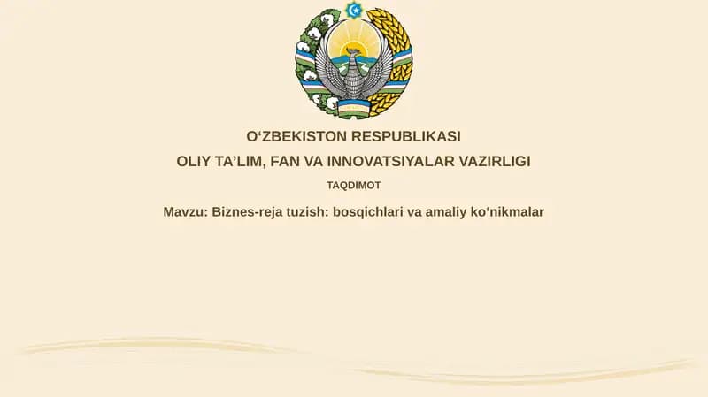 Biznes-rejatuzish:bosqichlarivaamaliyko‘nikmalar