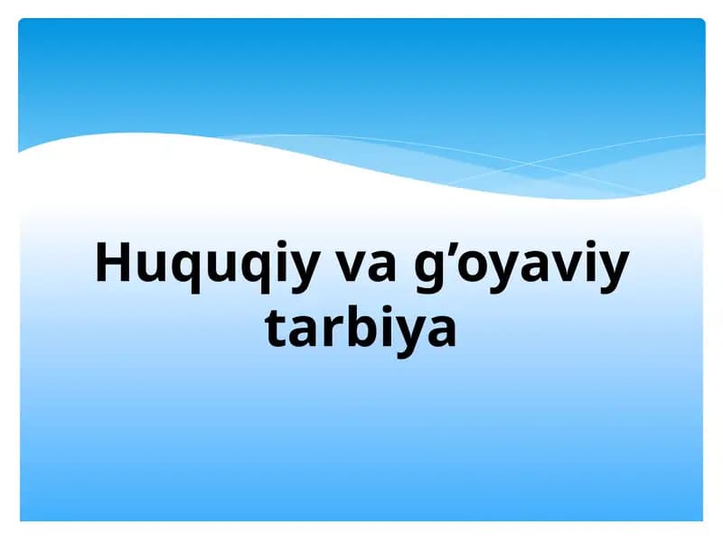 Normativ–huquqiyhujjatlar
