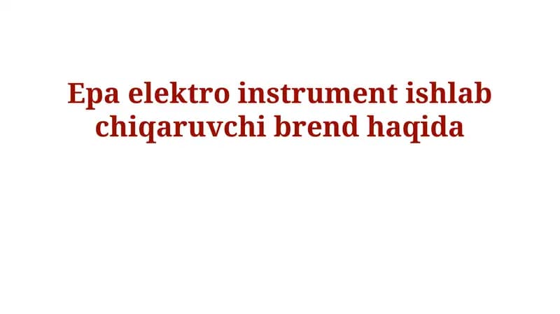 EPA brendi