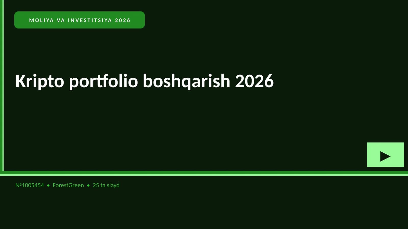 Kripto portfolio boshqarish 2026