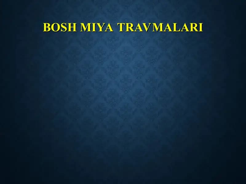 Bosh miya travmalari