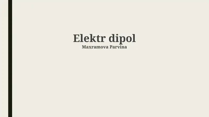 Elektr dipol