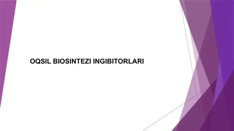 Oqsil biosintezi ingibitorlari