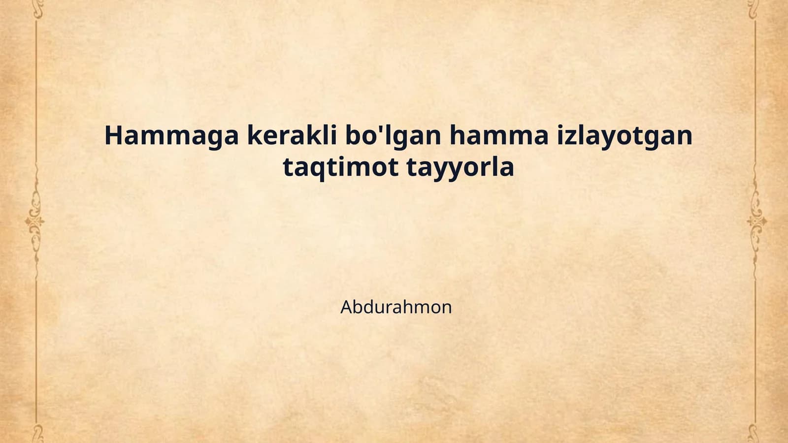 Professional Taqdimot Tayyorlash