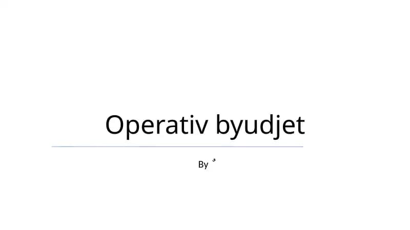 Operativ byudjet