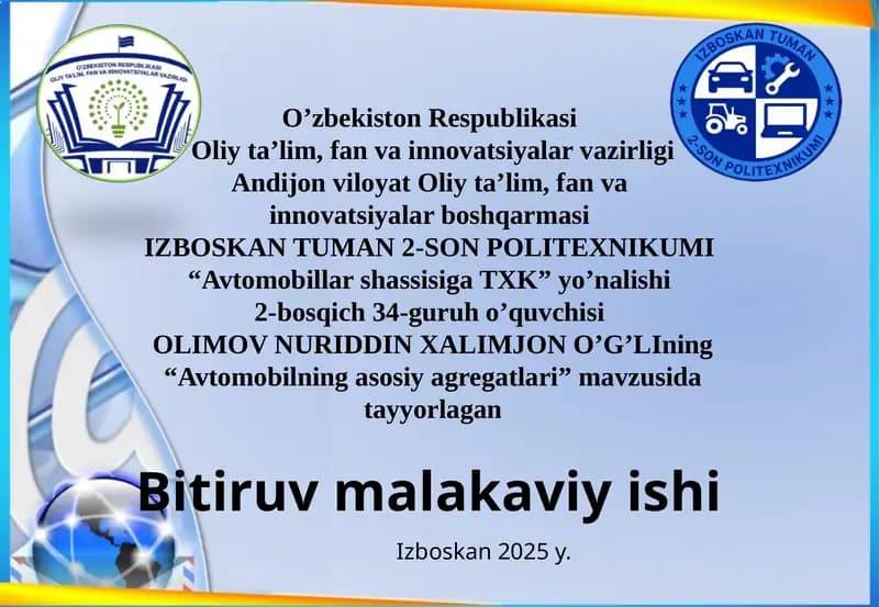 Avtomobilning asosiy aksessuarlari
