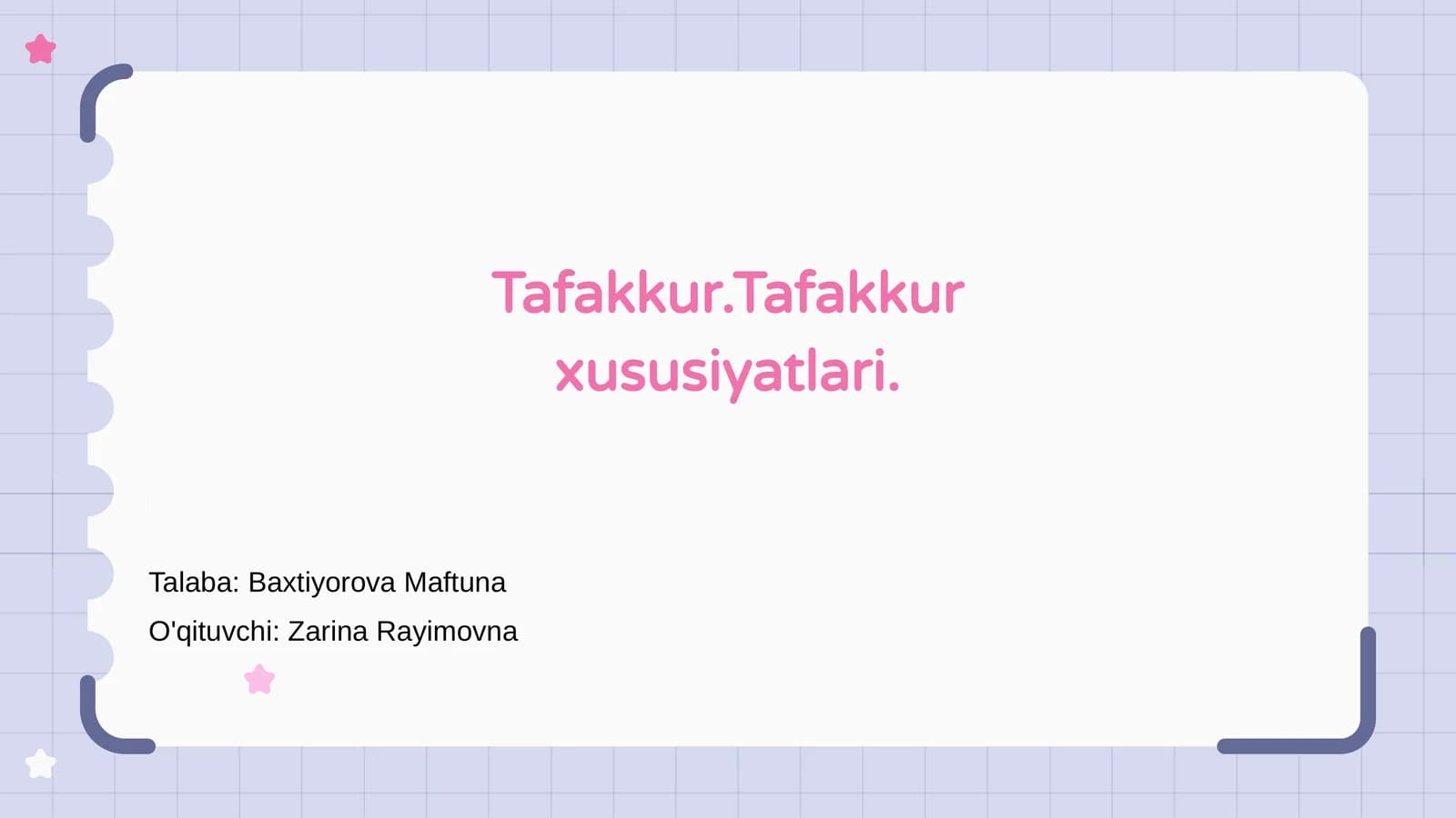 Tafakkur.Tafakkur xususiyatlari