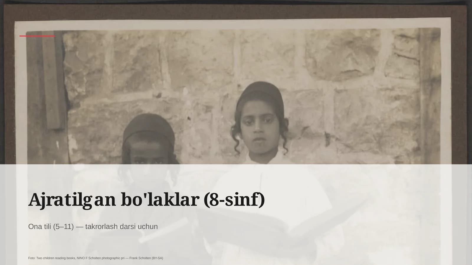 Ajratilgan bo'laklar (8-sinf)