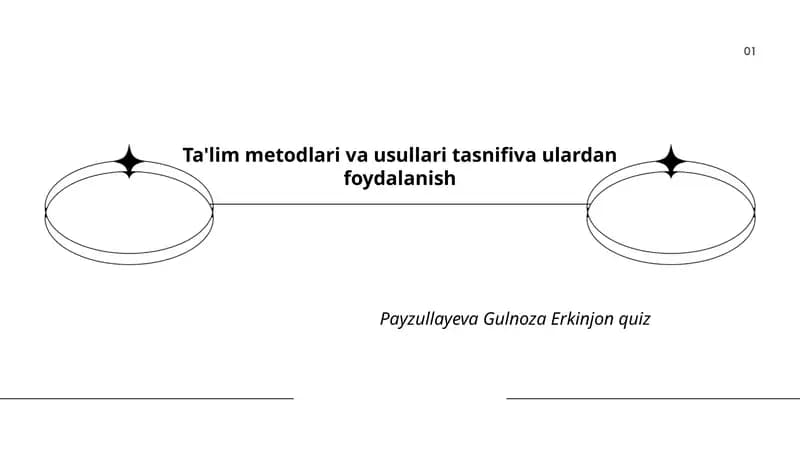 Ta'lim metodlari va usullari tasnifiva ulardan foydalanish