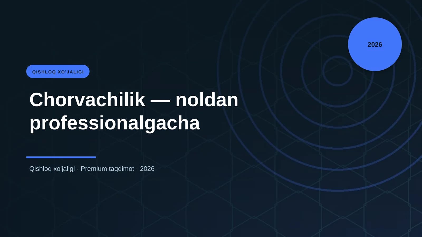 Chorvachilik — noldan professionalgacha